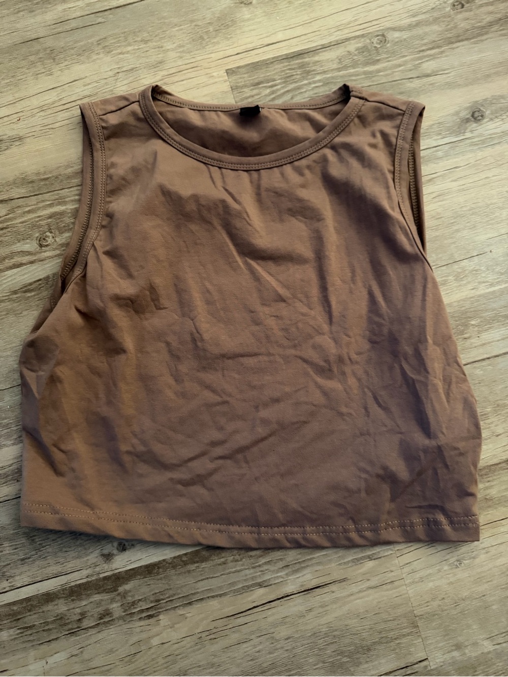 SHEIN Brown Sleeveless Crop Tank Top